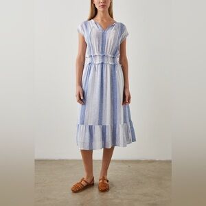 Rails Blue and White Striped Midi Dress Ashlyn NWOT